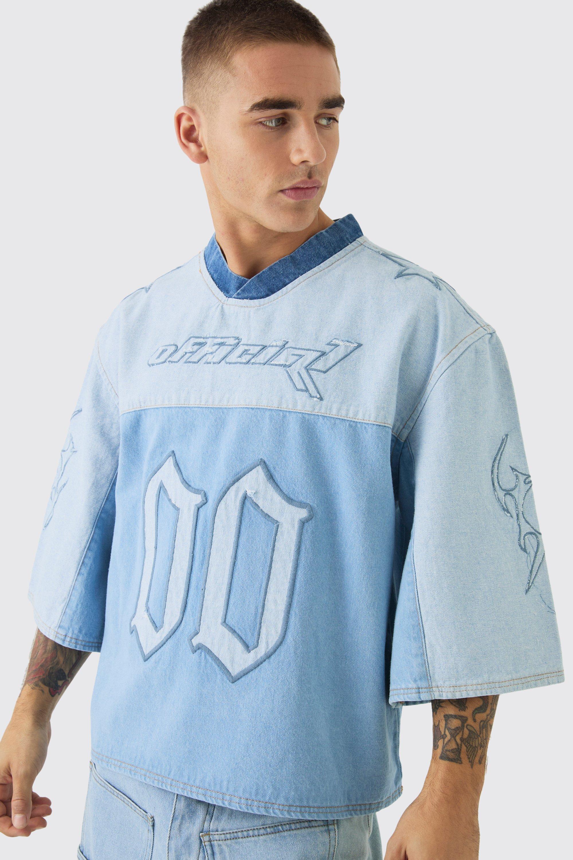 Tシャツ・カットソー LMC OVERSIZED DENIM SHIRT vintage blue 0LM44FSH111VBL Mid Blue Vintage Blue Denim Oversized Shirt | GANNI US
